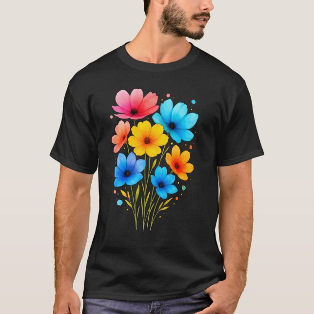 Vacker blommig t-shirt (Framsida)
