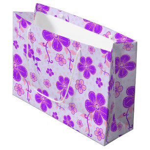 Vacker blommig tryck lila och rosa på lavendel