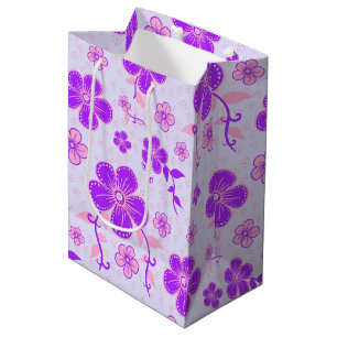 Vacker blommig tryckt lila och rosa på lavendel