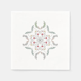 Vacker blommönster, mandala pappersservett