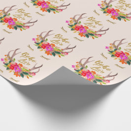 Vacker blomster Boho Kärlek Renhorn Ögonfransar Presentpapper