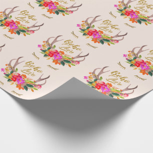 Vacker blomster Boho Kärlek Renhorn Ögonfransar Presentpapper