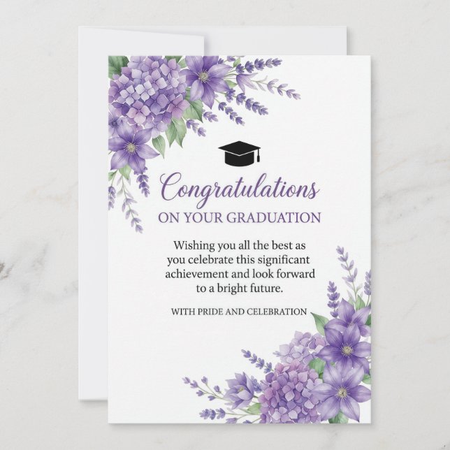 Vacker blomster examens kort (Framsida)