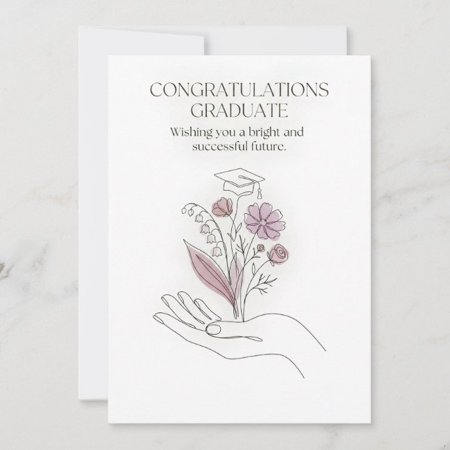 Vacker blomster examens kort (Framsida)