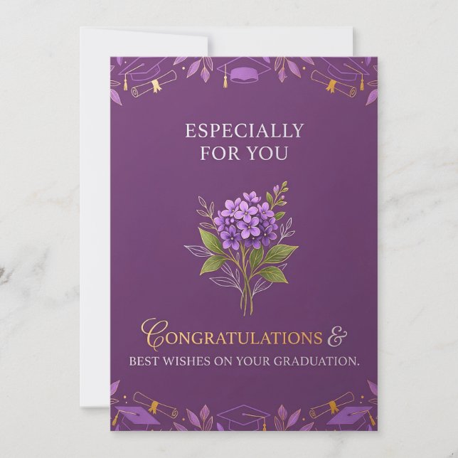 Vacker blomster examens kort   (Framsida)