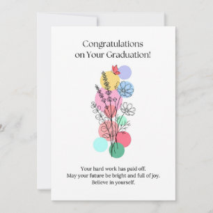 Vacker blomster examens kort 5x7