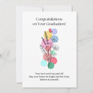 Vacker blomster examens kort 5x7