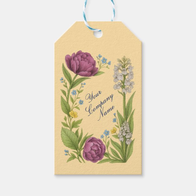 Vacker blomster presentetikett (Framsidan)