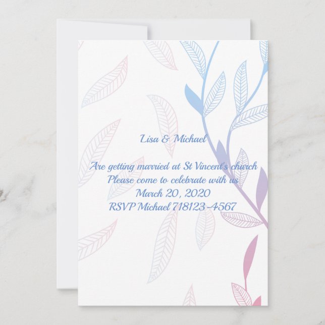 Vacker blomster ram inbjudningar (Framsida)