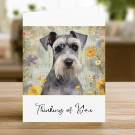 Vacker blomster schnauzer anteckningskort
