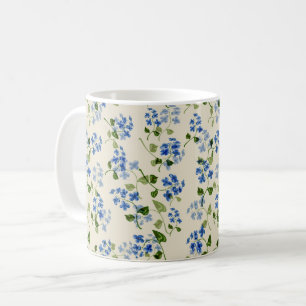 Vacker blomster sömlös mönster forget-me-not bl kaffemugg
