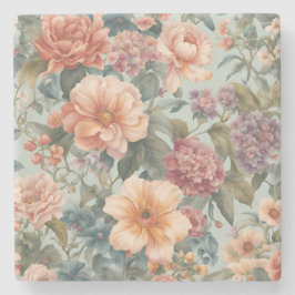 Vacker blomster vintage blommålning stenunderlägg