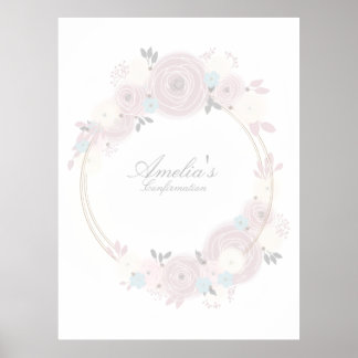 Vacker blomsterbekräftelse Anpassad ingångsskylt Poster