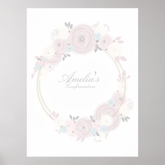 Vacker blomsterbekräftelse Anpassad ingångsskylt Poster (Framsidan)