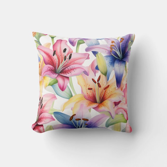 Vacker blomsterdekoration iögonfallande   kudde (Framsida)