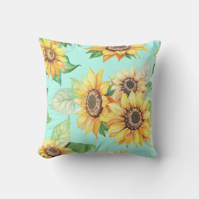 Vacker blomsterdekoration iögonfallande   kudde (Framsida)