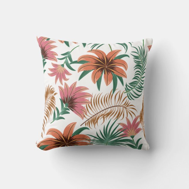 Vacker blomsterdekoration iögonfallande   kudde (Framsida)