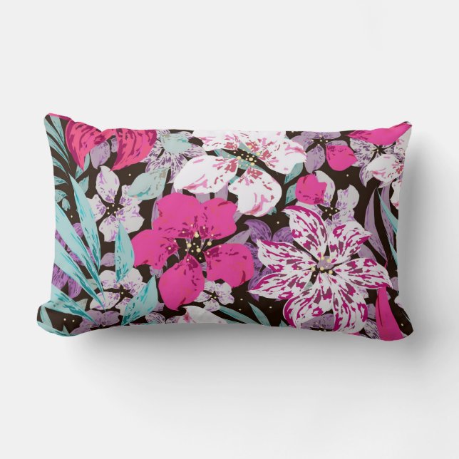 Vacker blomsterdekoration iögonfallande  lumbarkudde (Framsida)