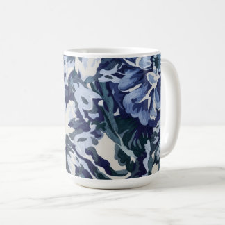 Vacker blomsterdesign i blå nyanser kaffemugg