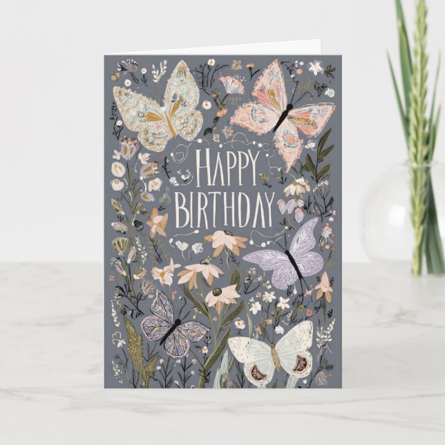 Vacker blomsterfödelsedag kort (Framsida)