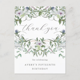 Vacker blomsterfödelsedags-tack vykort