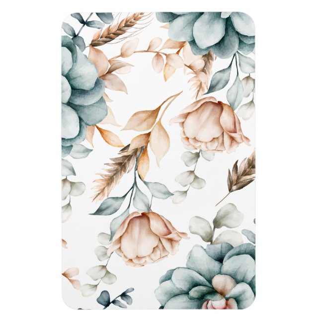Vacker blomstergående sömlös mönster med vintage  magnet (Vertikal)
