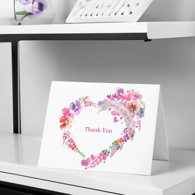 Vacker blomsterglas hjärta tack kort (Uber Pretty Floral Heart Thank You Card)
