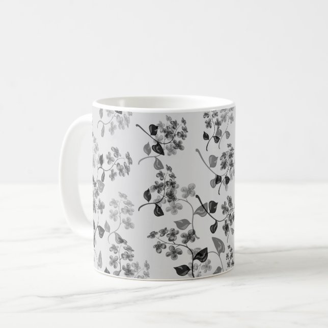Vacker blomstergömma sömlös mönster forget-me-not  kaffemugg (Framsida vänster)