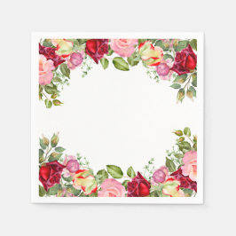 Vacker blomsterkant Lägg till vad du vill Pappersservett