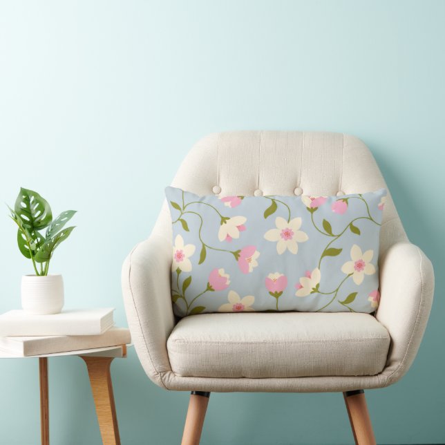 Vacker blomsterkastkudde lumbarkudde (Stol)