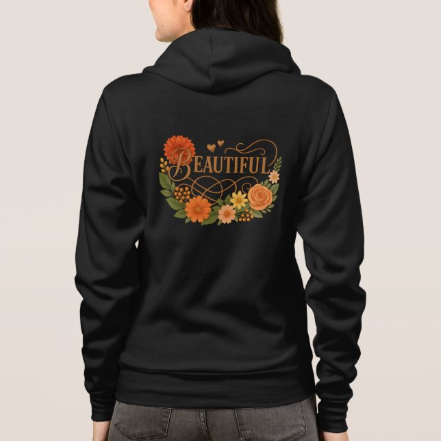 Vacker blomsterkonst | Elegant broderad stil  T Shirt (Baksida)