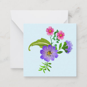Vacker blomsterkort anteckningskort