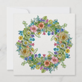 Vacker blomsterkrans inbjudan