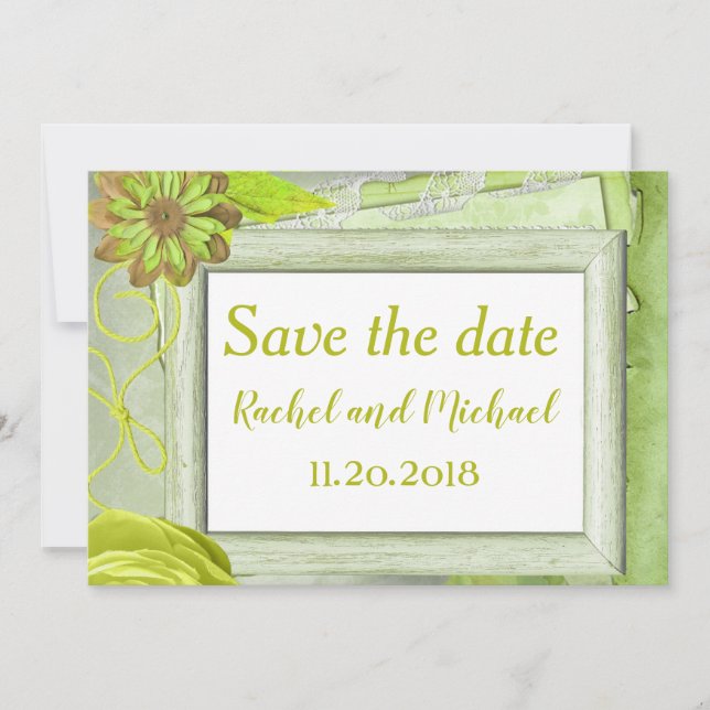 Vacker Blomsterlig Save the Date Spara Datumet (Framsida)