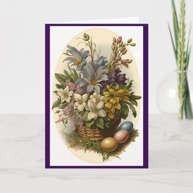 Vacker blomsterPåskhälsningskort Kort (Framsida)