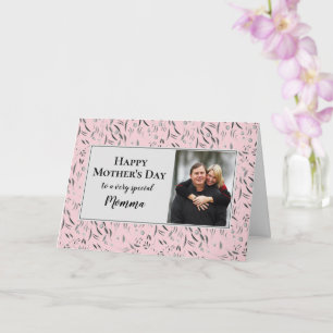 Vacker blomsterrik MAMMA-foto Glad mors dag-kort Kort