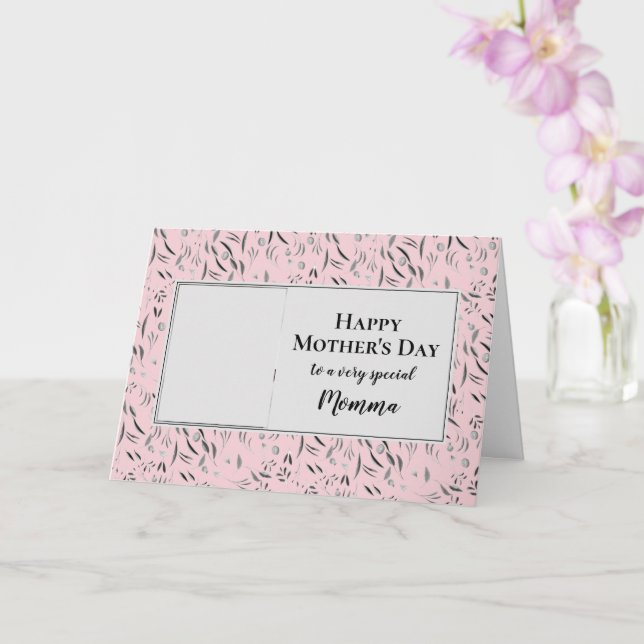 Vacker blomsterrik MOMMA-foto Glad mors dag Kort (Orkide)