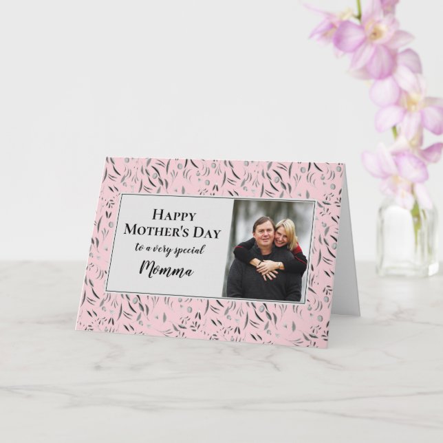 Vacker blomsterrik MOMMA-foto Glad mors dag-kort Kort (Orkide)
