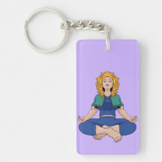 Vacker blond tjej yoga ställning lotus söt