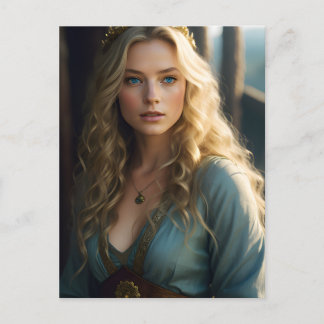 Vacker Blond Woman Vykort