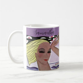 Vacker Blonde Dam (Personalize) Kaffemugg