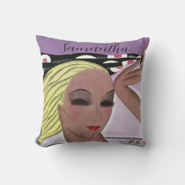 Vacker Blonde Dam (Personalize) Kudde