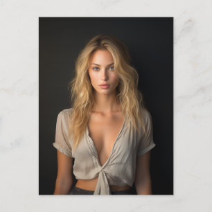 Vacker Blonde Woman-vykort Vykort