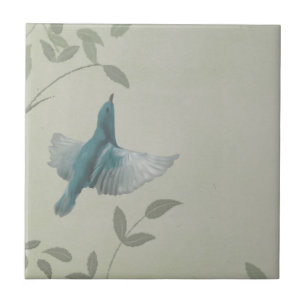 Vacker Blue Bird Kakelplatta