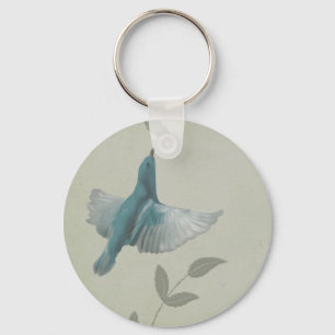 Vacker Blue Bird Nyckelring