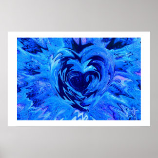 Vacker Blue Heart Poster