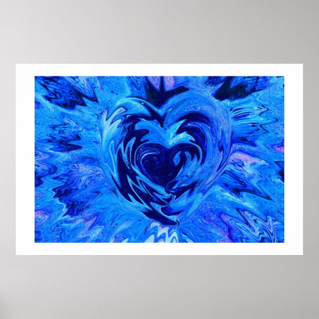Vacker Blue Heart Poster (Framsidan)