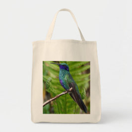 Vacker Blue Hummingbird Tote Bag Tygkasse