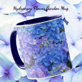 Vacker Blue Hydrangea Flowers Garden Mugg