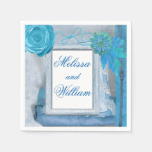 Vacker Blue Rustic Bröllop